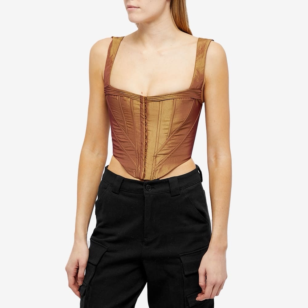 Danielle Guizio Taffeta Corset in Bronze